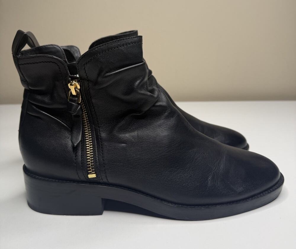 Cole Haan Harrington Grand Slouch Booties Womens 9.5B Black Leather Side Zip